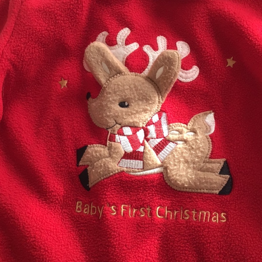 Baby’s 1st Christmas fleece onesie